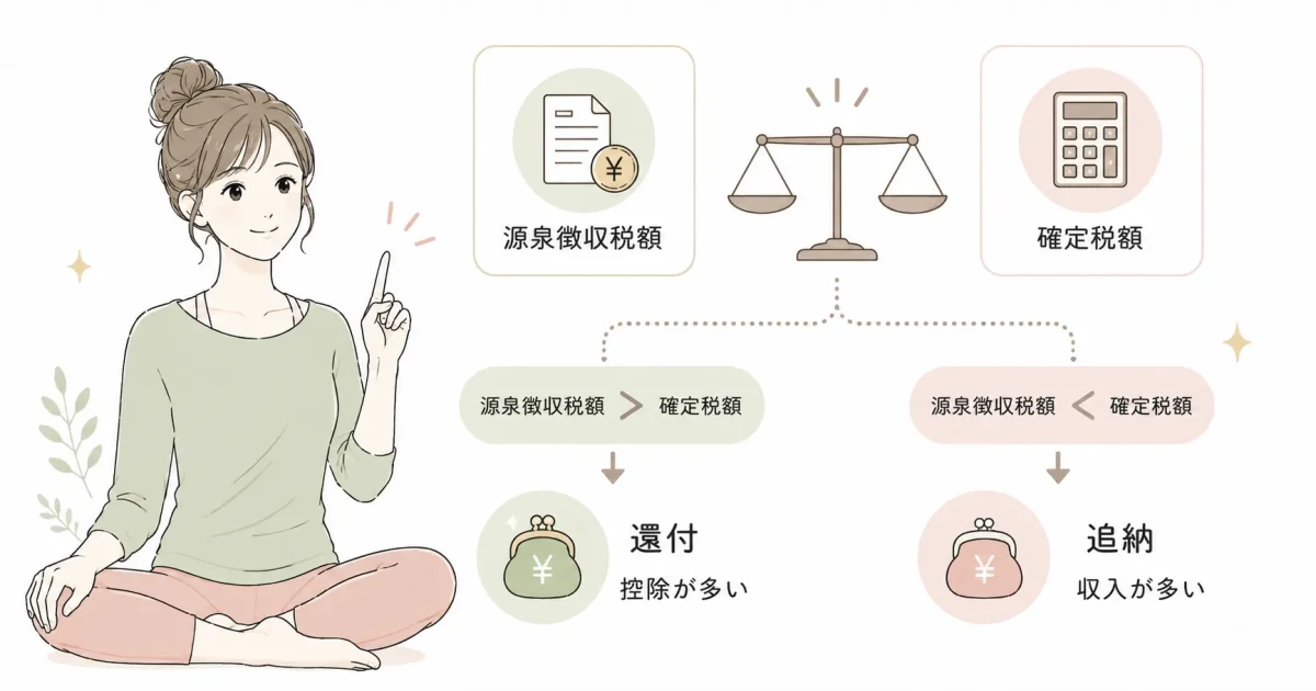 還付か追納か：年間の税額がどちらに転ぶかを把握する